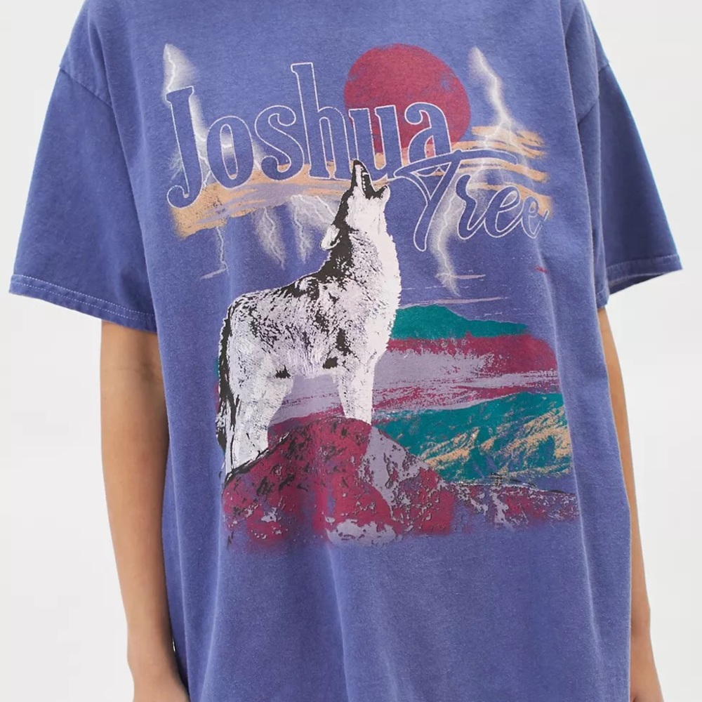 Urban Outfitters Blue Joshua Tree Oversized Tee Shirt Dress
